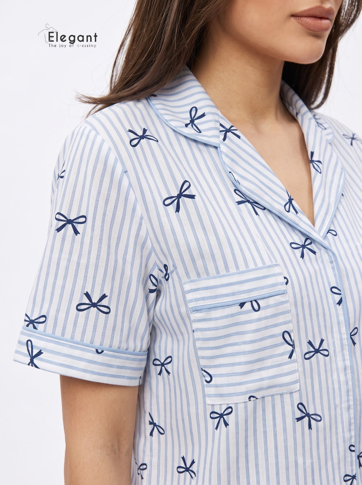 Classic PJ Shorts Cotton - My Classy Bow Blue