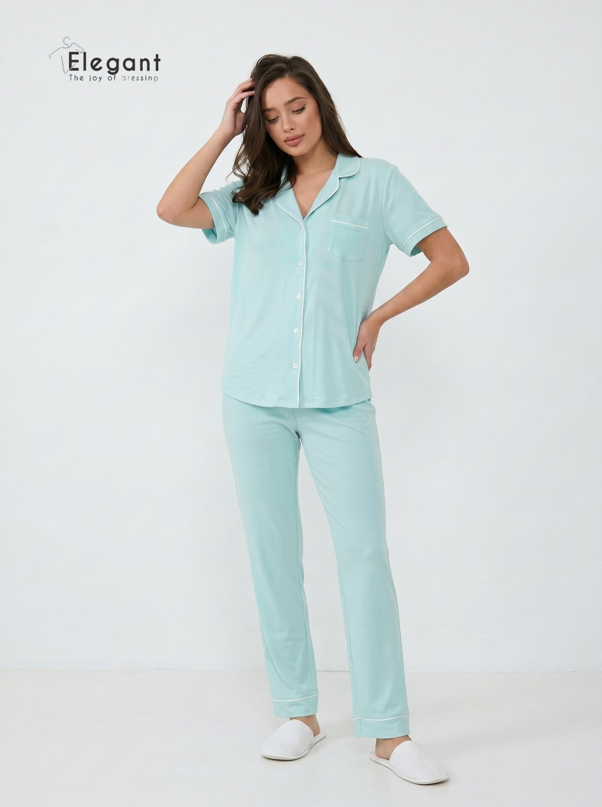 Classic PJ Pants Cotton Plain - Mint