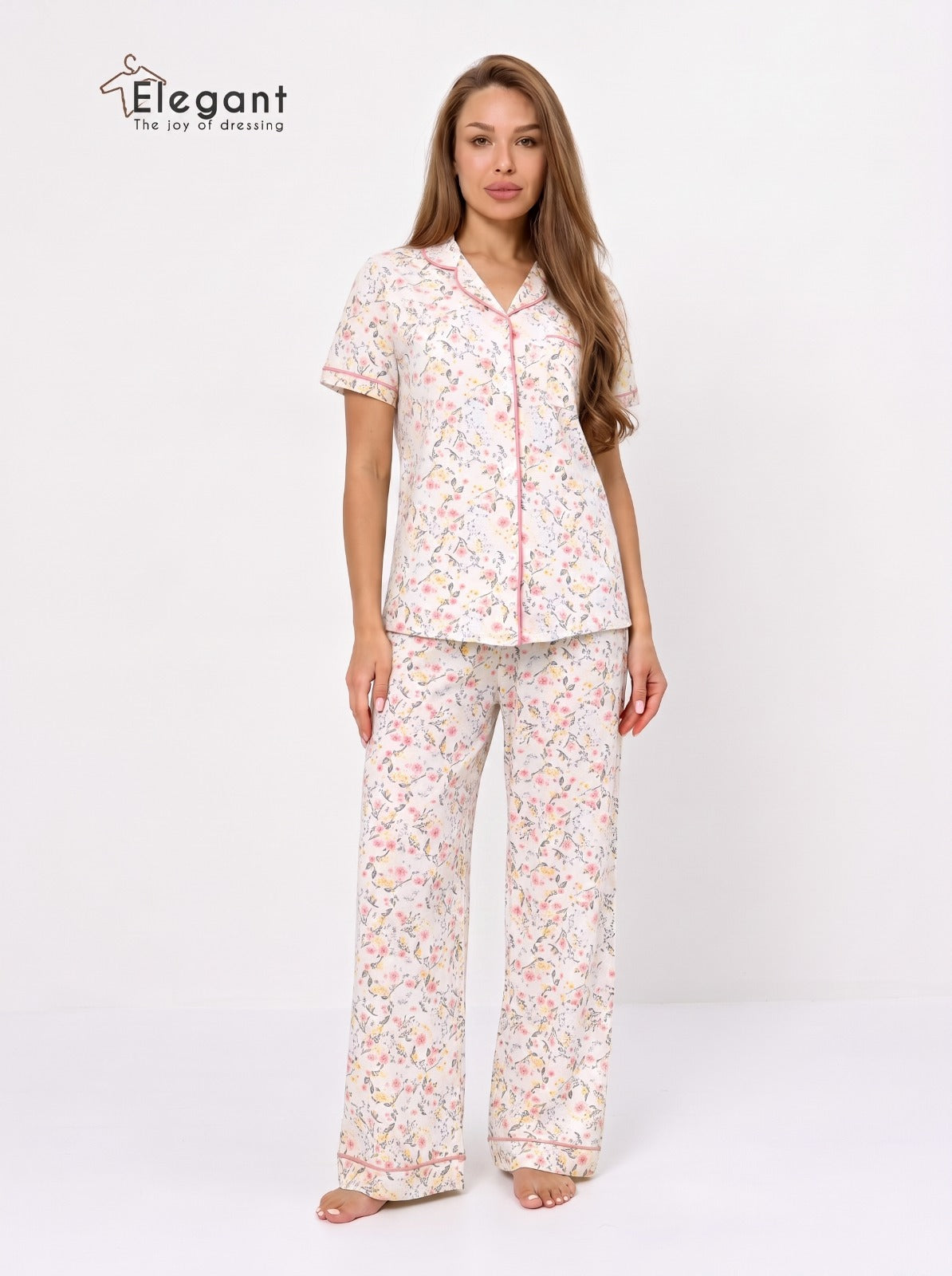 Classic PJ Pants Cotton Wide Leg Printed - Spring Flori