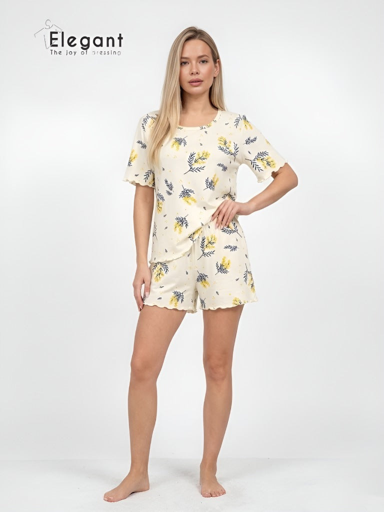 PJ Shorts Cotton - Printed Morning Breeze