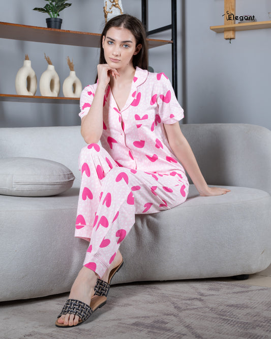 Classic PJ Pants Cotton Wide Leg Printed - Candy Hearts