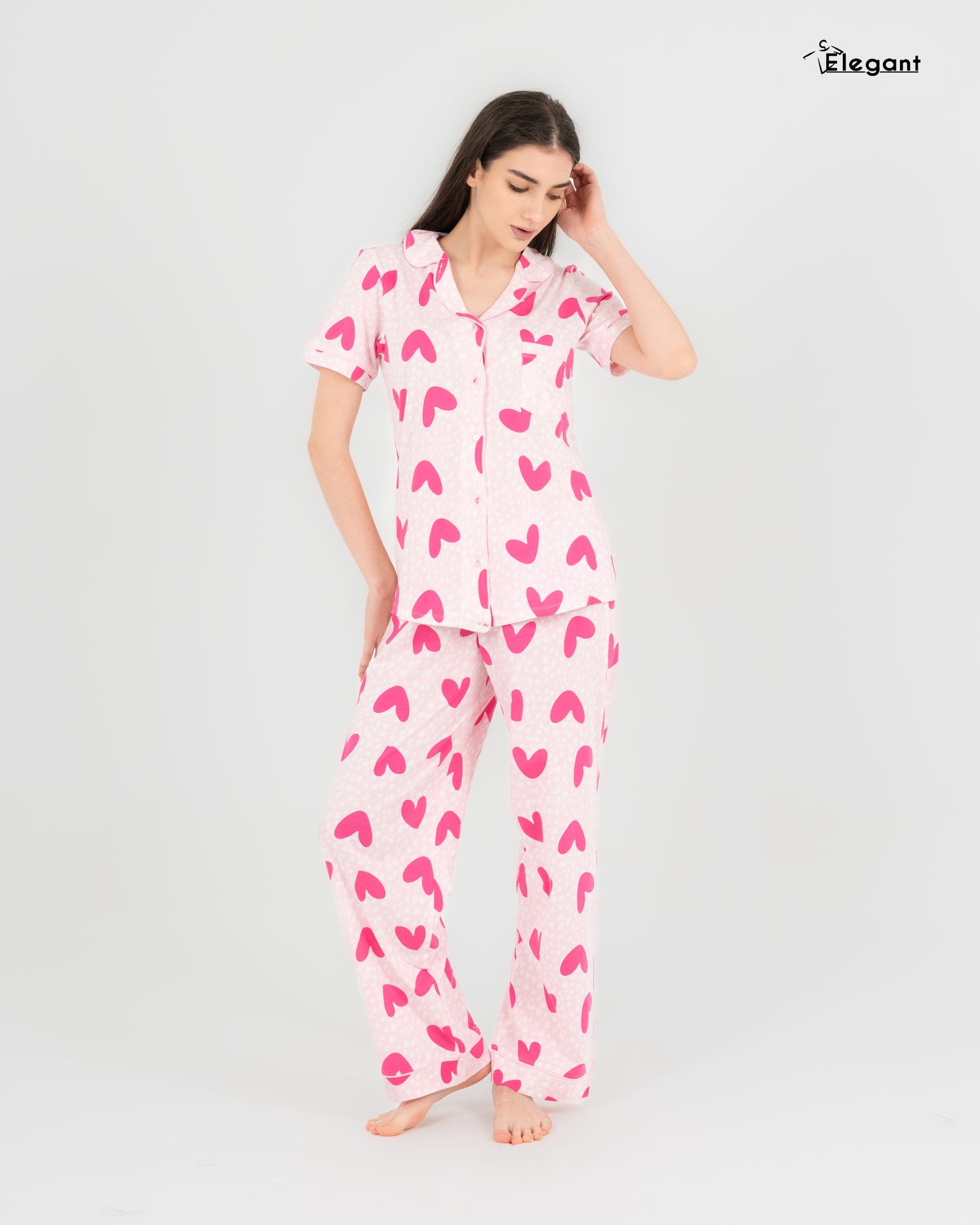 Classic PJ Pants Cotton Wide Leg Printed - Candy Hearts