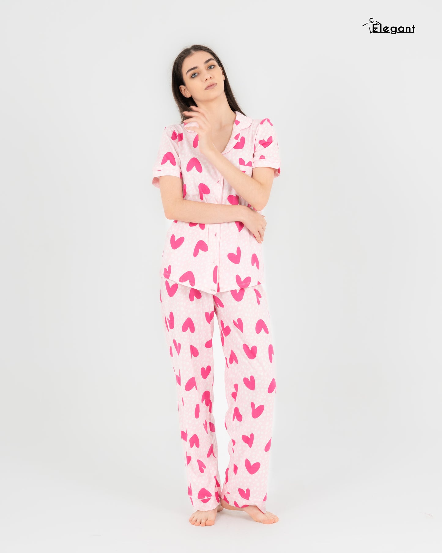 Classic PJ Pants Cotton Wide Leg Printed - Candy Hearts