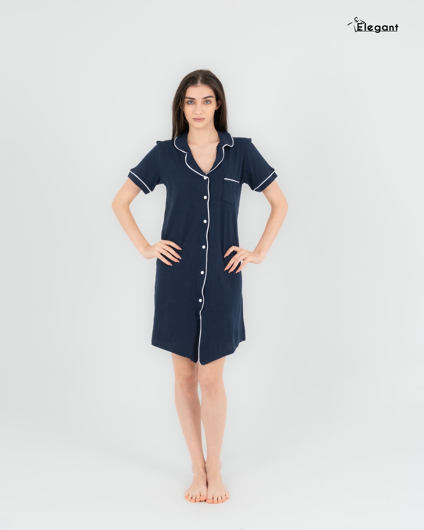 Classic Nightshirt Cotton - Navy
