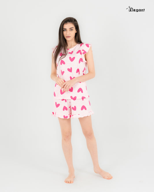 PJ Shorts Cotton - Printed Candy Hearts
