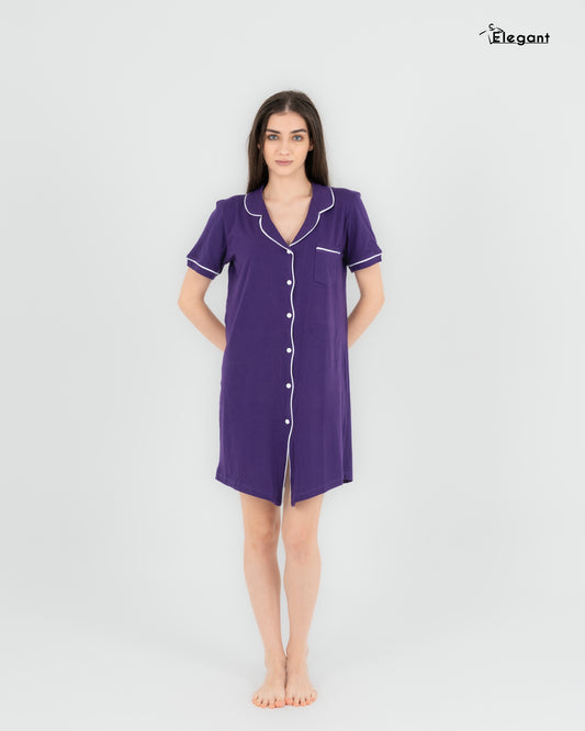 Classic Nightshirt Cotton - Purple