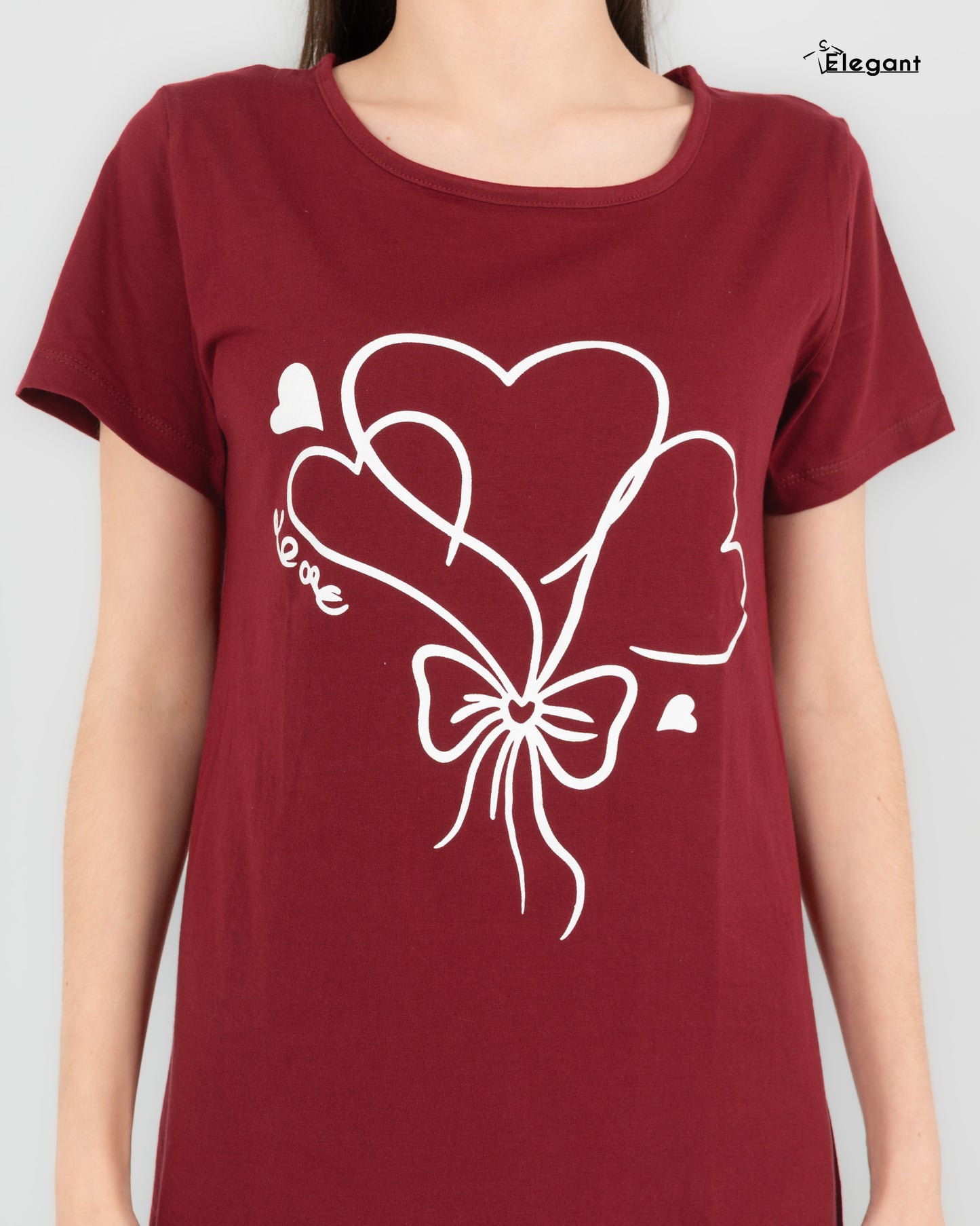 Nightshirt Cotton - Burgundy - Love Blossom