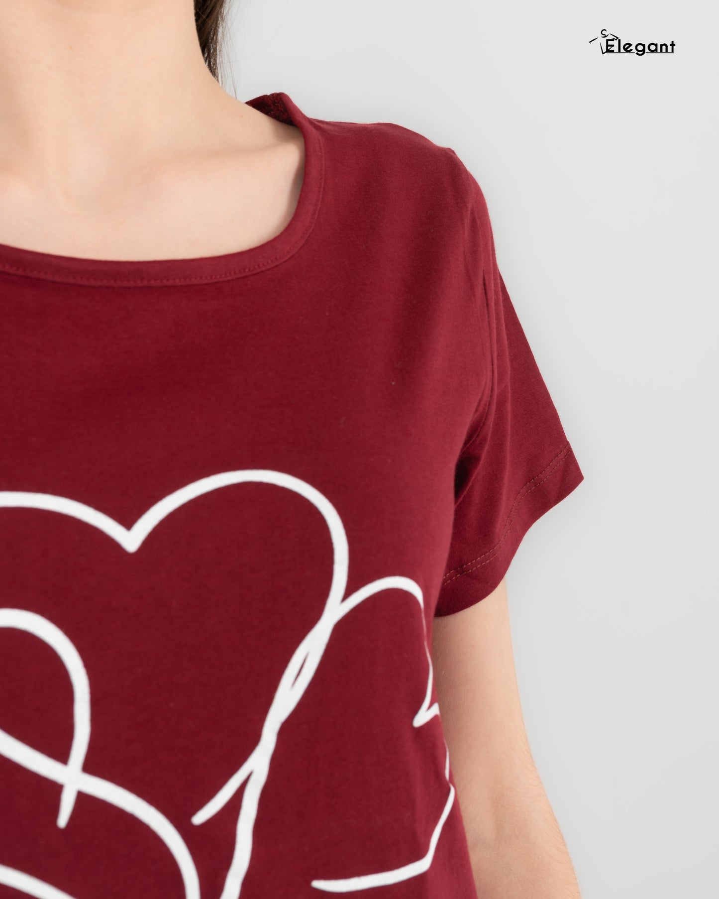 Nightshirt Cotton - Burgundy - Love Blossom