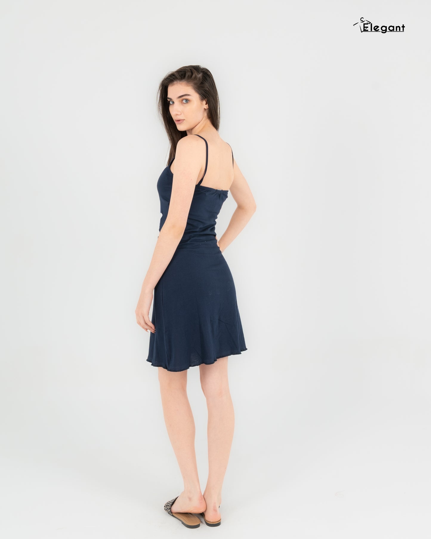 Nightshirt Cotton Sleeveless - Navy - Glow Petals