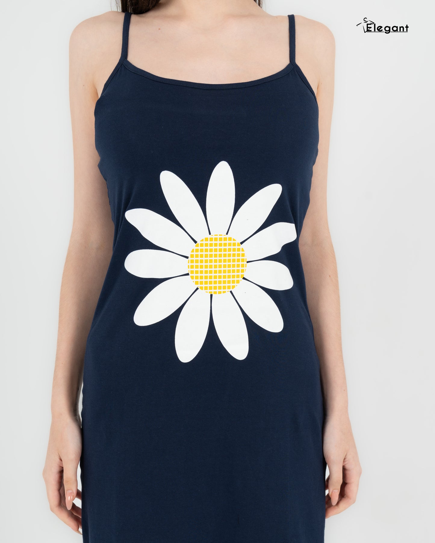 Nightshirt Cotton Sleeveless - Navy - Glow Petals