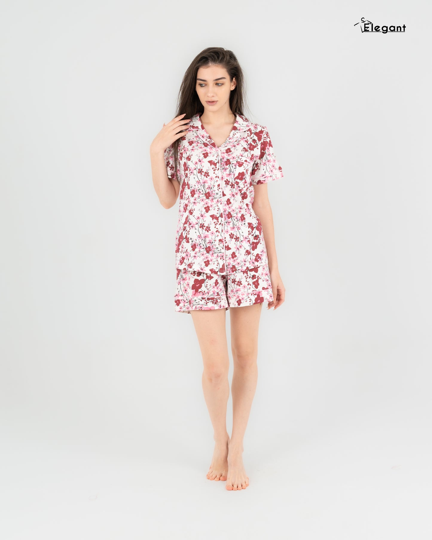 Classic PJ Shorts Cotton Berry Garden