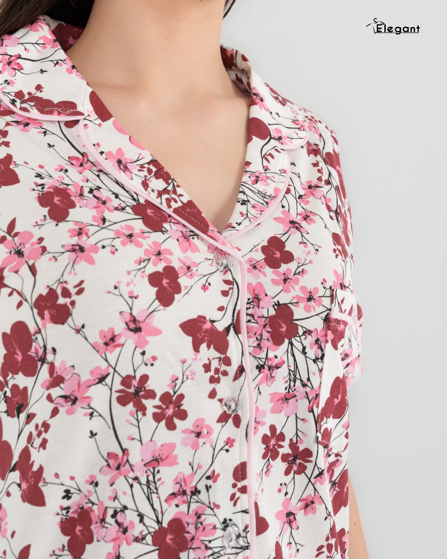 Classic PJ Shorts Cotton Berry Garden