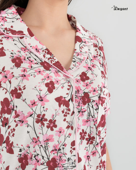 Classic PJ Shorts Cotton Berry Garden