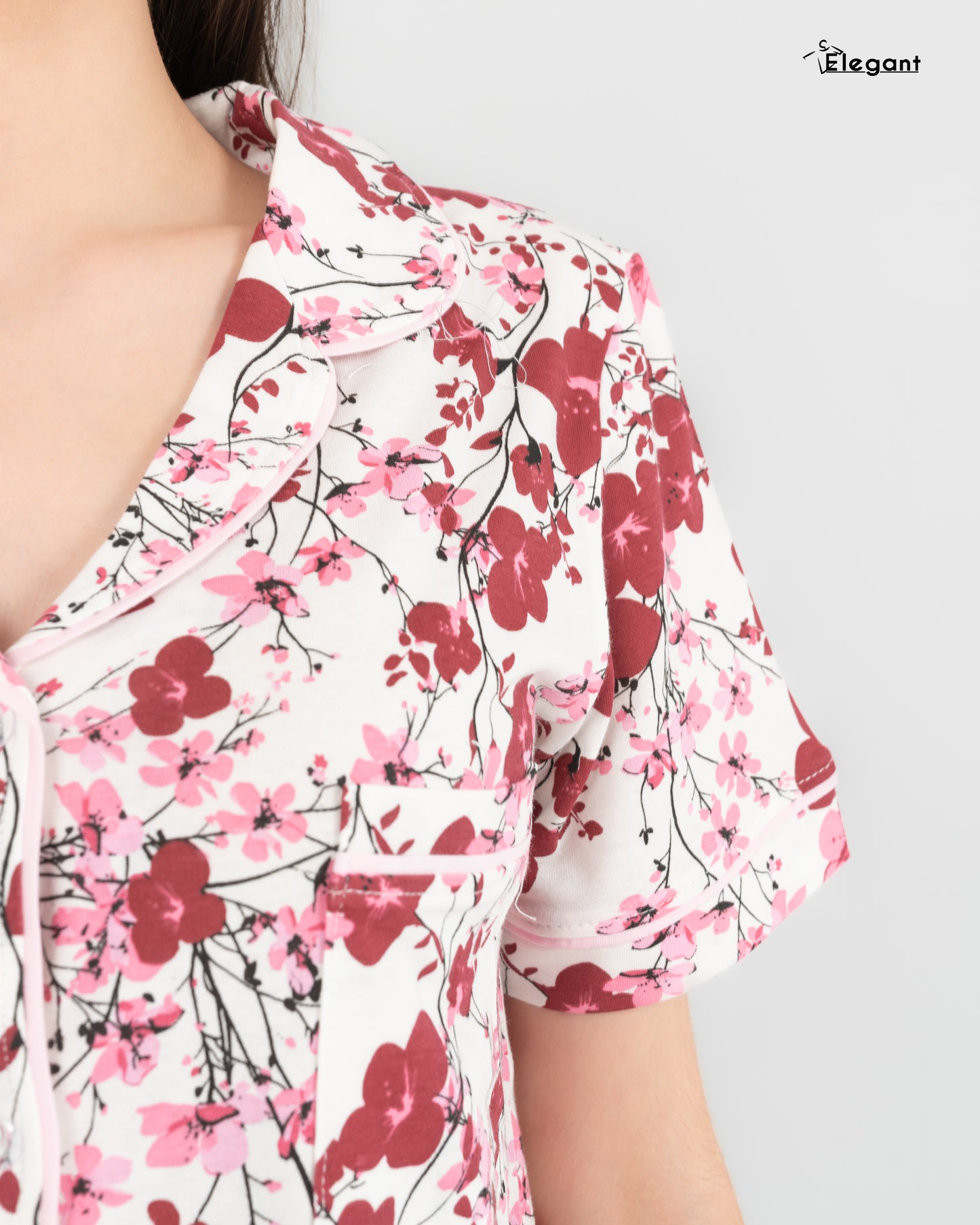 Classic PJ Shorts Cotton Berry Garden