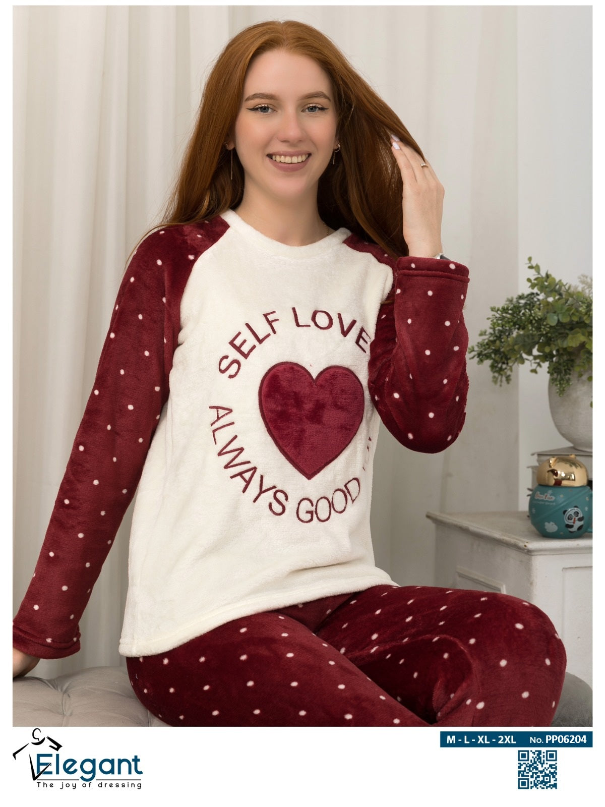 Polar PJ Printed - Maroon - Self Love