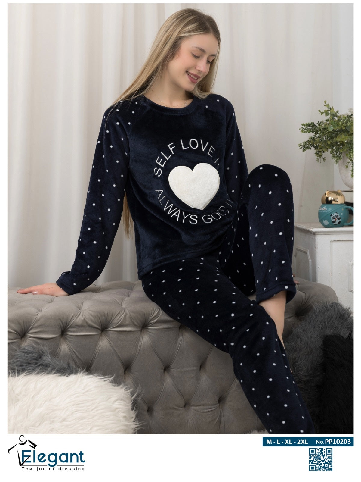Polar PJ Printed Navy - Self Love