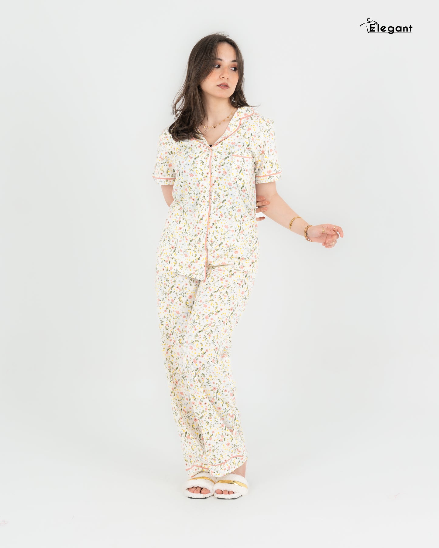 Classic PJ Pants Cotton Wide Leg Printed - Spring Flori
