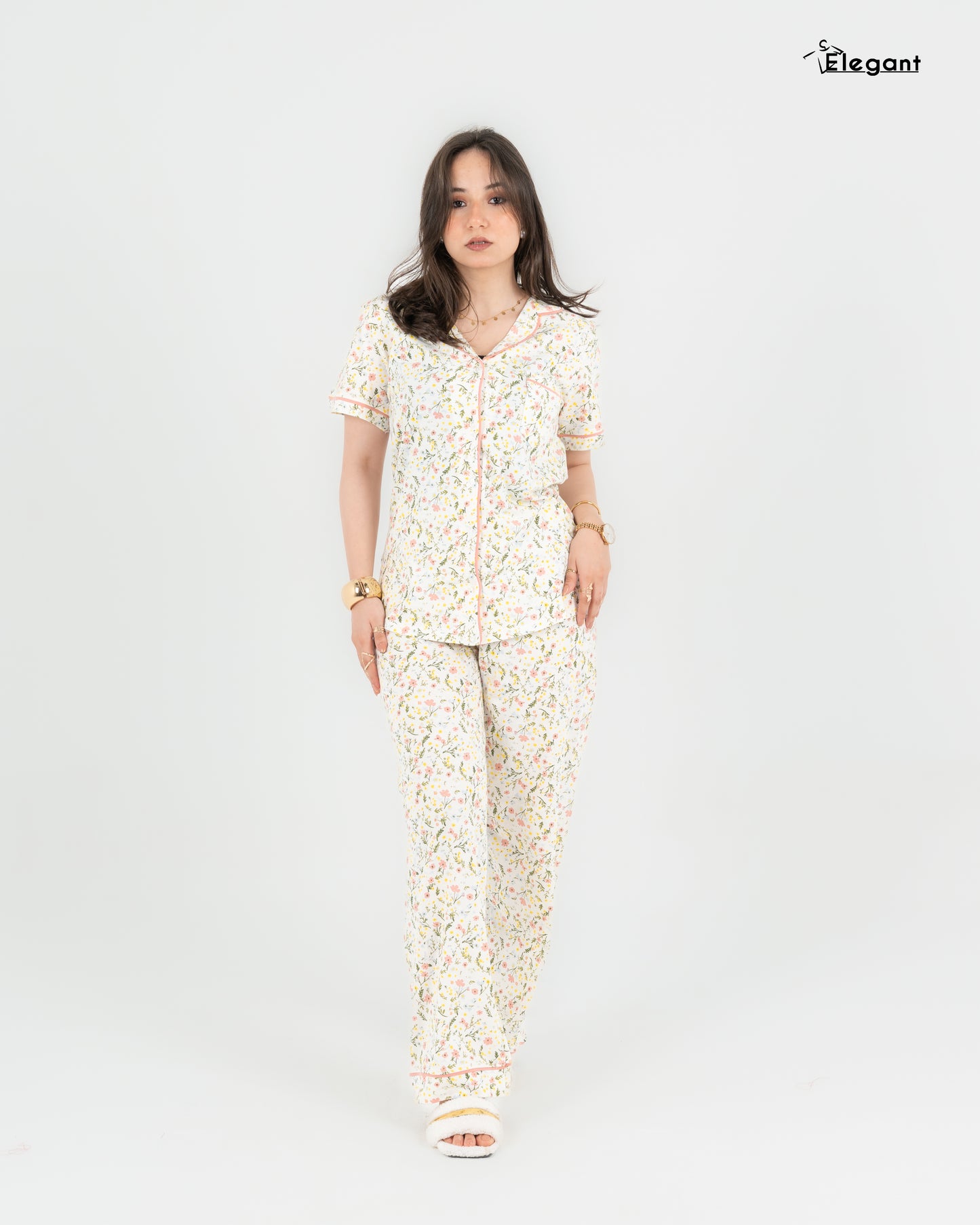 Classic PJ Pants Cotton Wide Leg Printed - Spring Flori