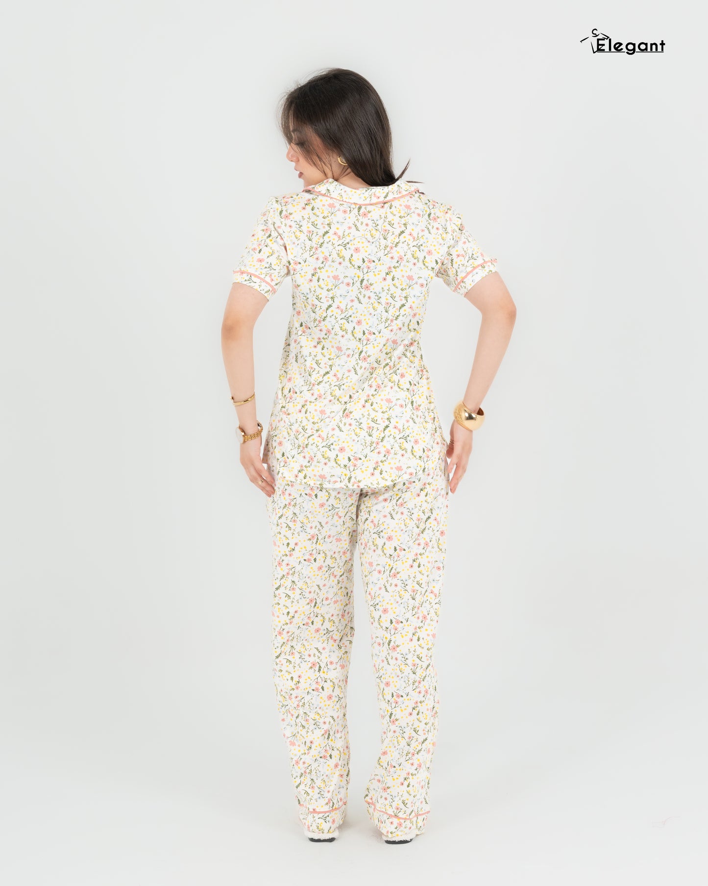 Classic PJ Pants Cotton Wide Leg Printed - Spring Flori