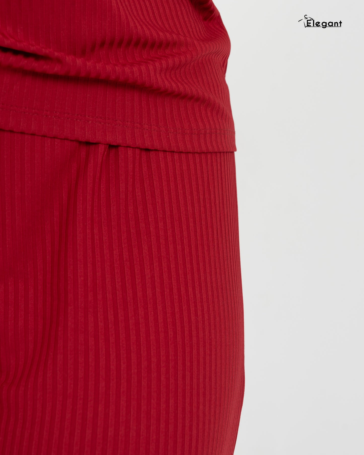 Ribbed PJ Pants - Matching lace - Burgundy