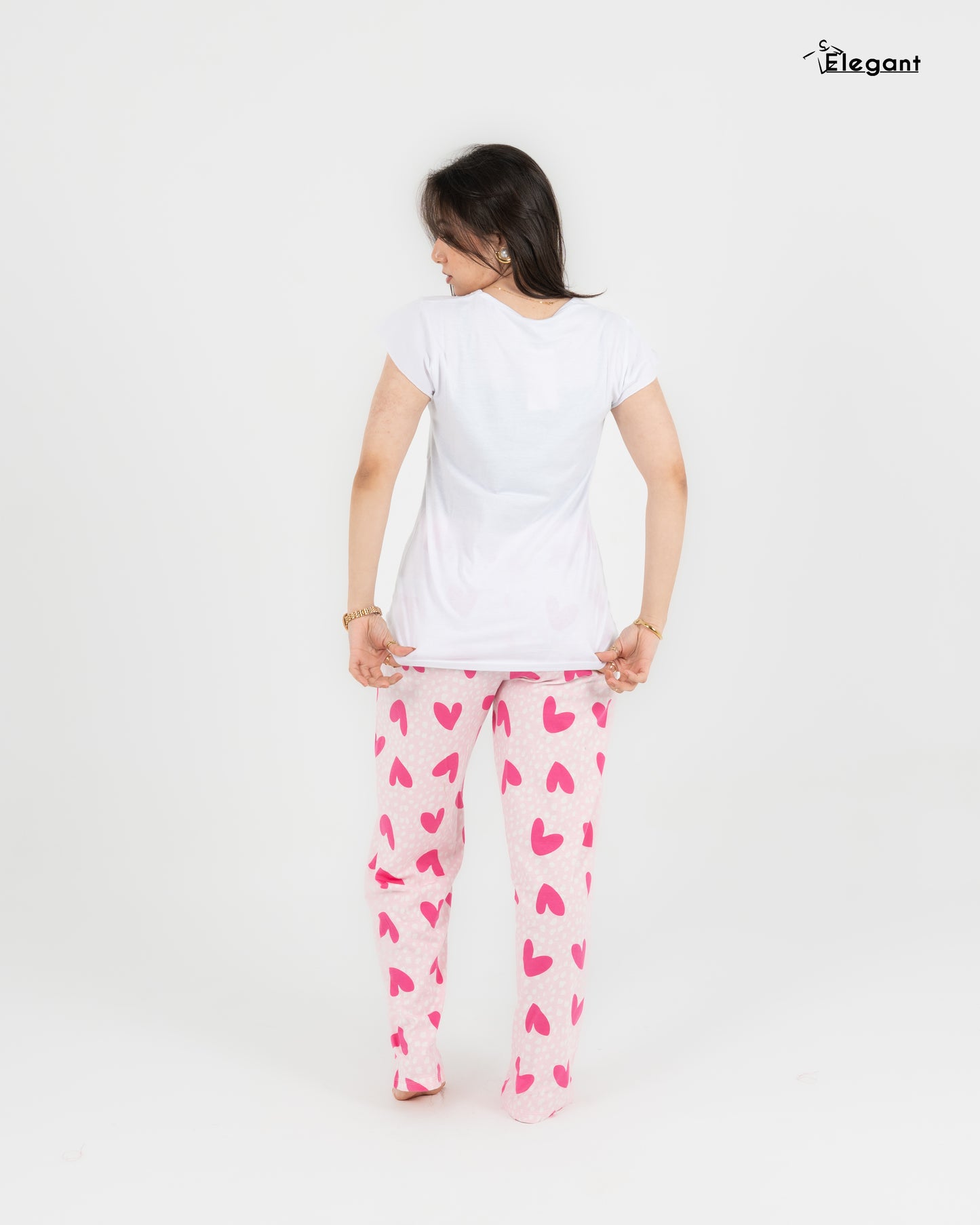 PJs Pants Cotton - White Candy Hearts