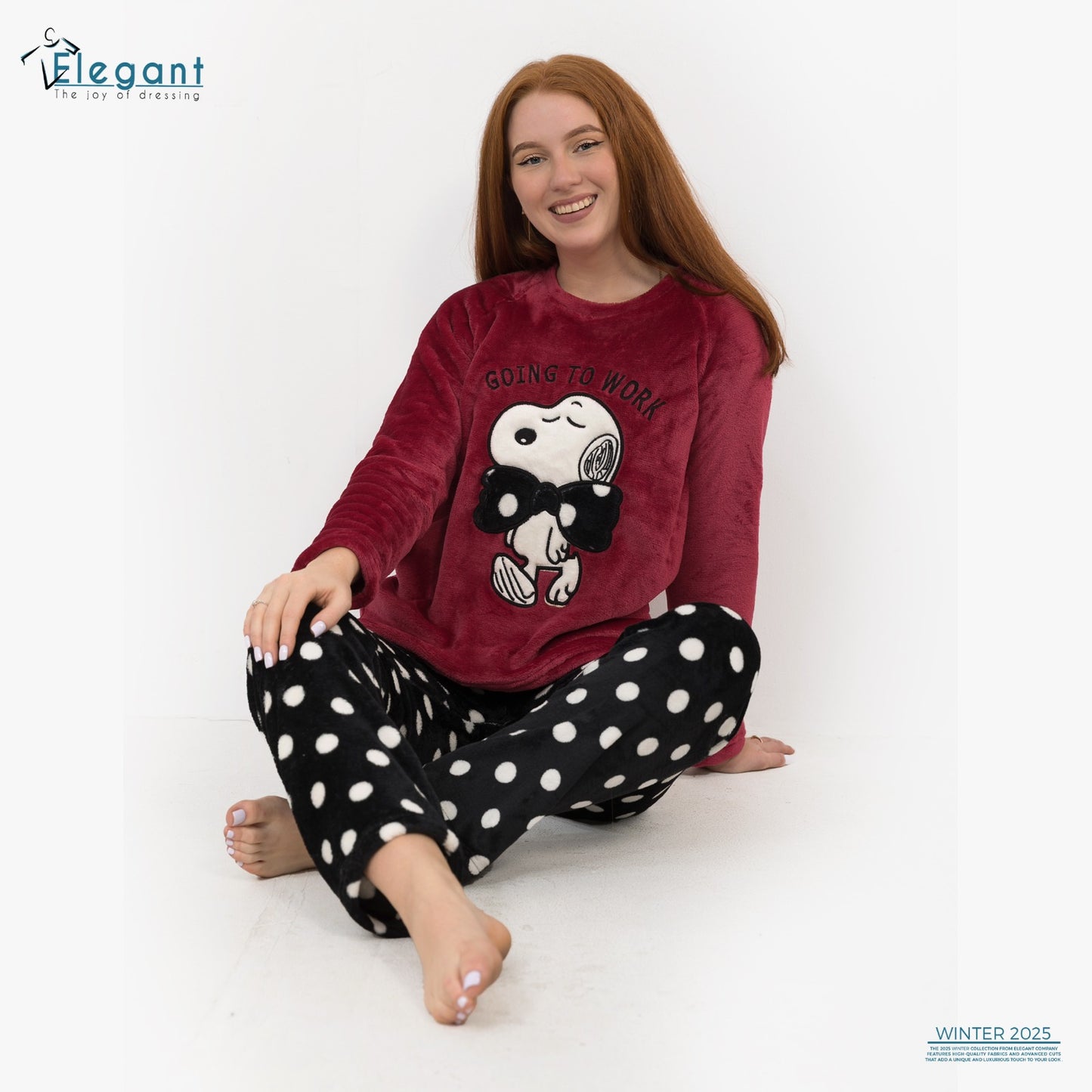 Polar PJ Maroon - Snoopy Tie