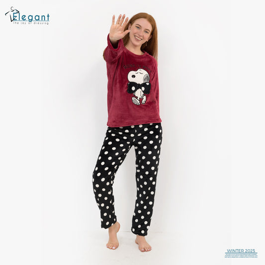 Polar PJ Maroon - Snoopy Tie