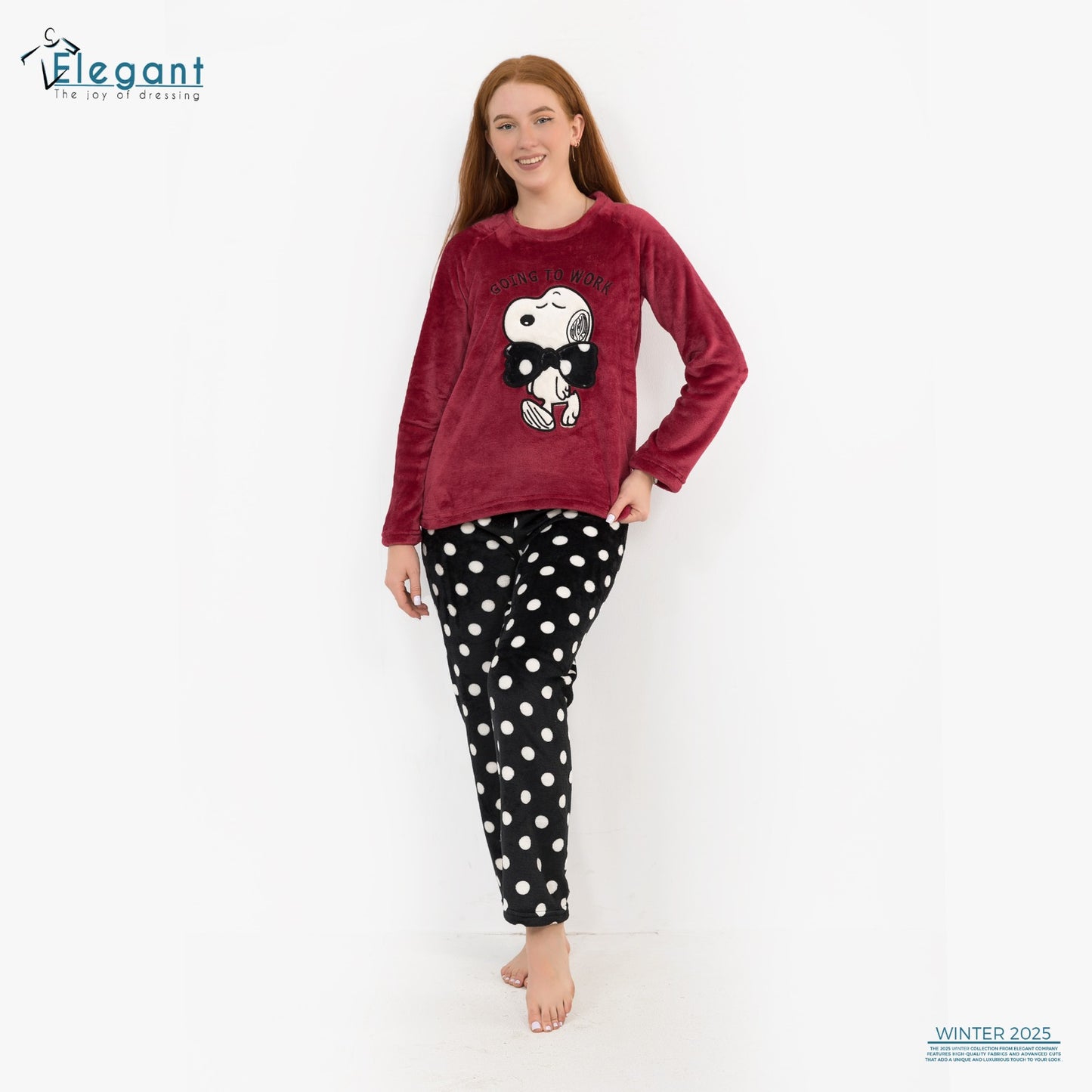 Polar PJ Maroon - Snoopy Tie