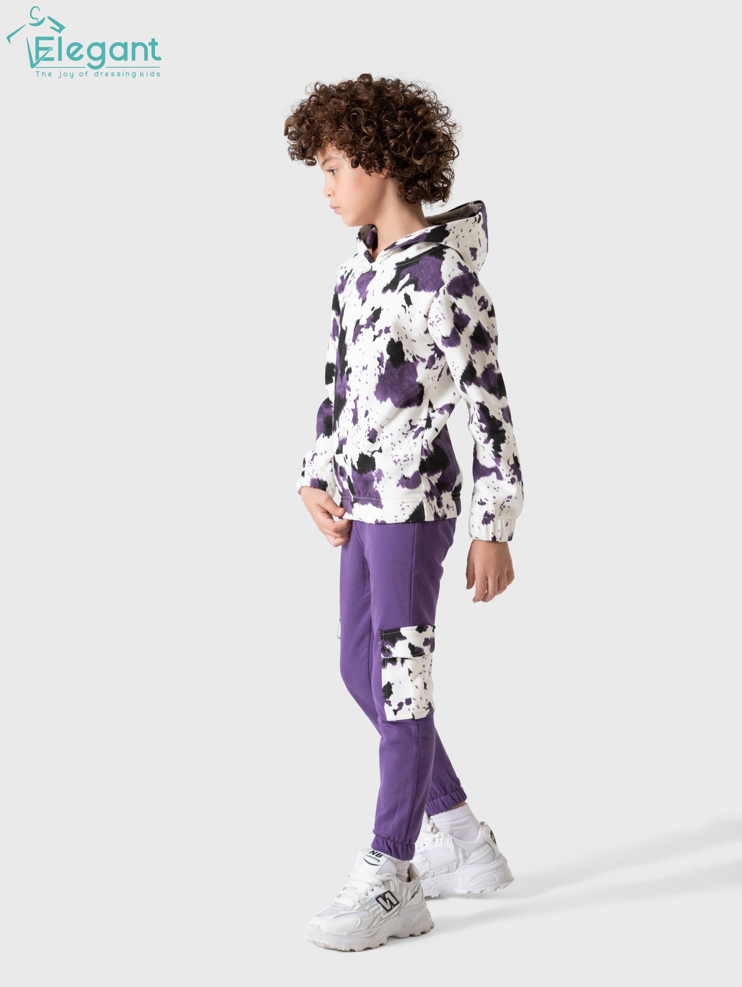 Kids Boys Melton set - Tie Dye Purple