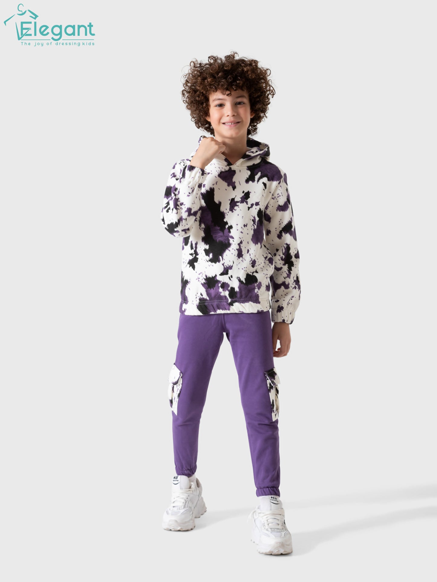 Kids Boys Melton set - Tie Dye Purple