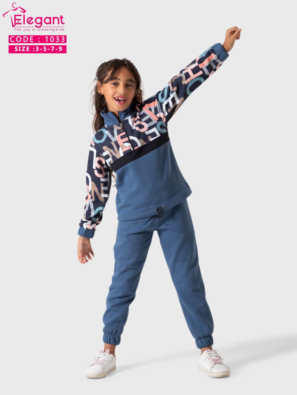 Kids Girls Melton set - Turtleneck Blue