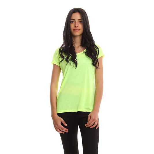 T-Shirt Basic Polyviscose - Neon Green
