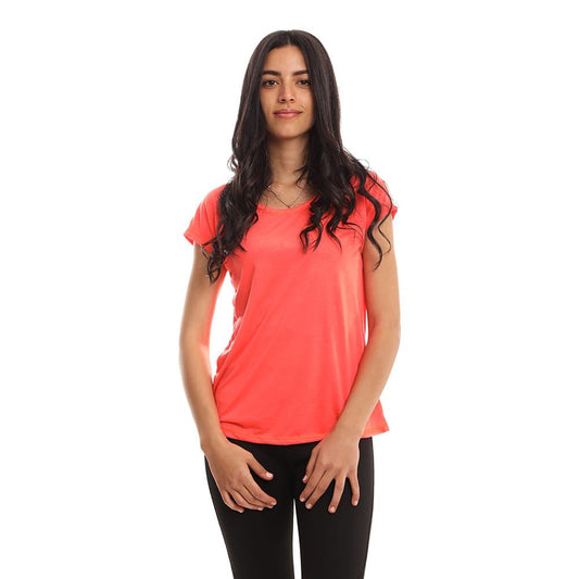 T-Shirt Basic Polyviscose - Neon Orange